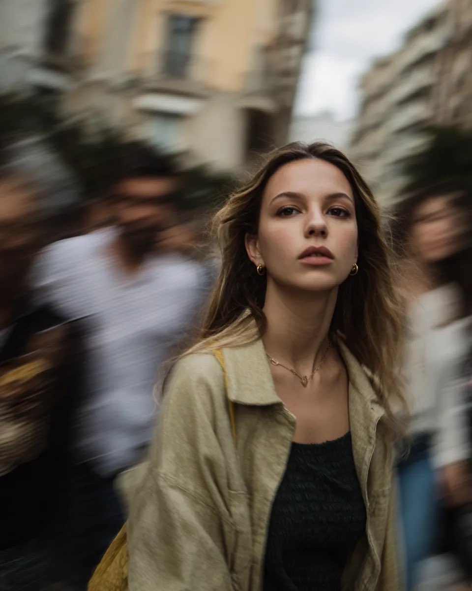 Cinematic Street Portrait with Motion Blur