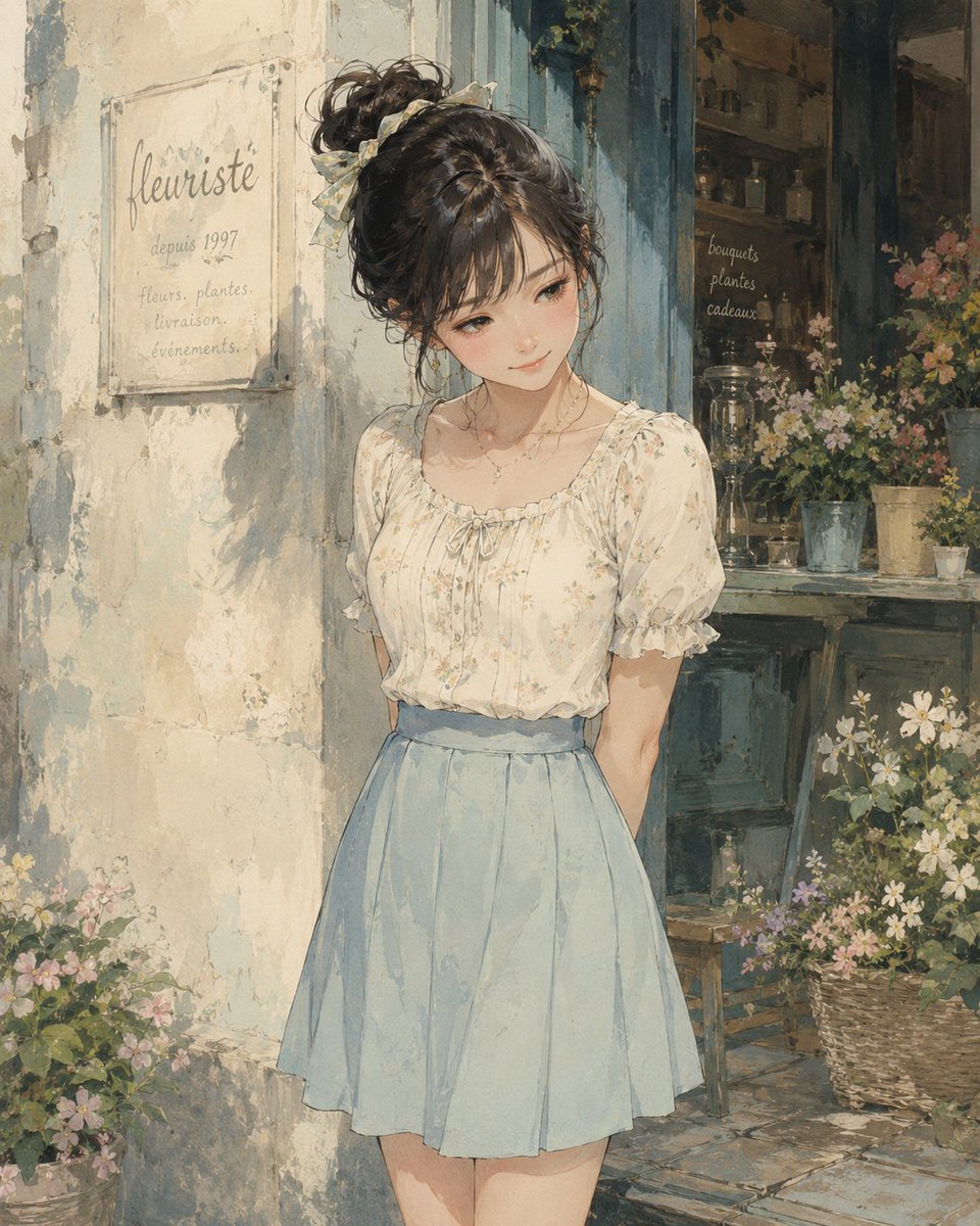 女性动漫插画复古温暖