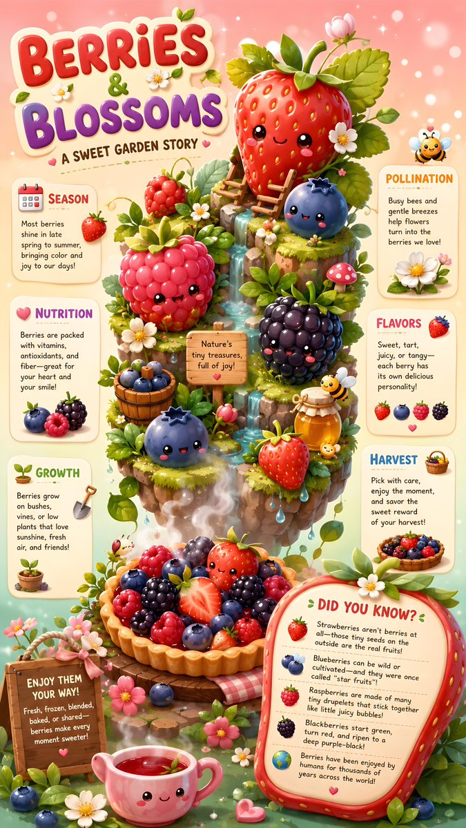 Berries and Blossoms Infographic Poster