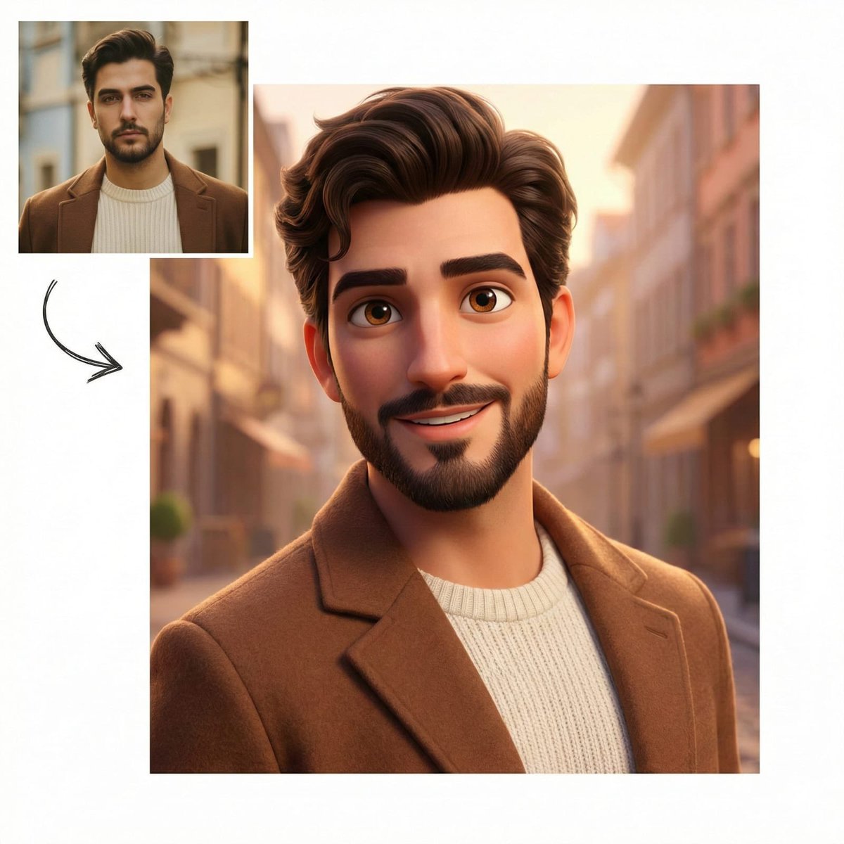 Pixar-Style Character Comparison Prompt