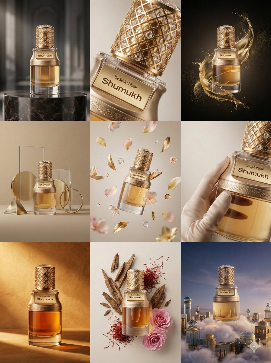 Luxury Product Commercial Grid Prompt (3x3)