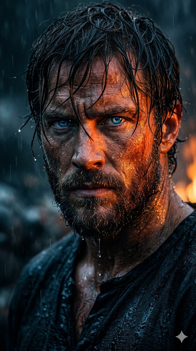 Rugged Cinematic Rain Portrait