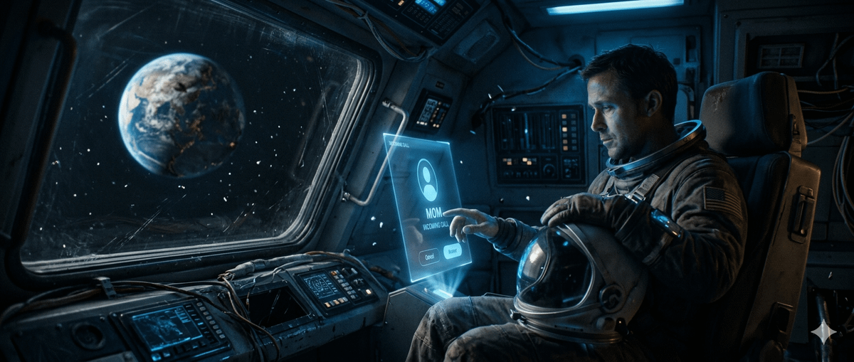 Cinematic Astronaut on Damaged Spacecraft