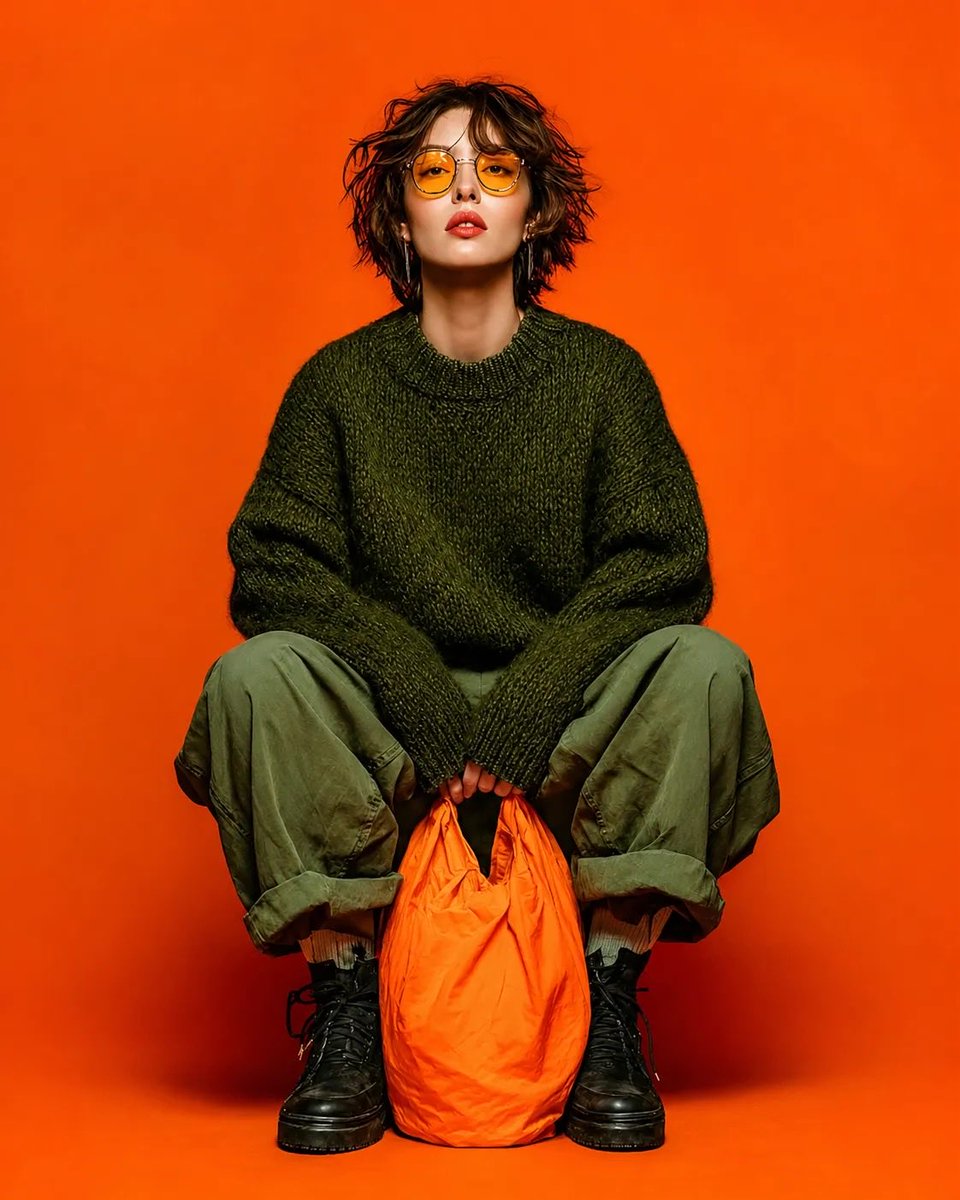 Vibrant Studio Fashion Portrait