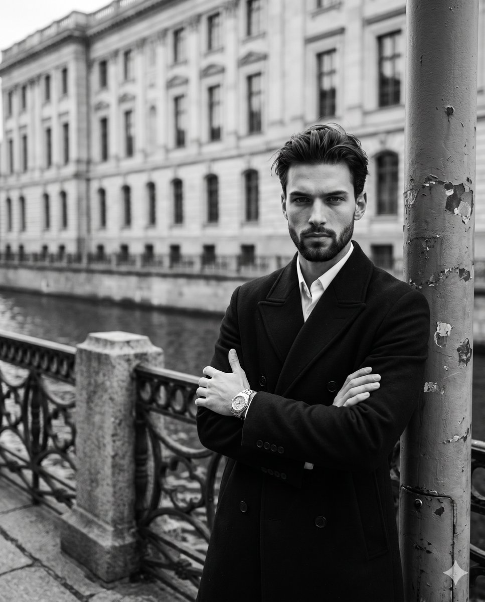 Monochromatic Film Noir Male Portrait