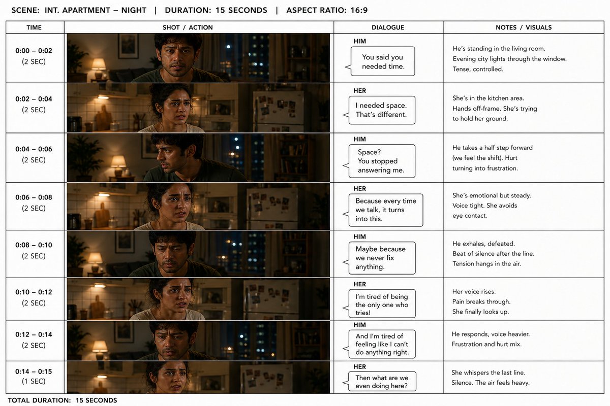 Apartment Drama Animation Storyboard Sheet