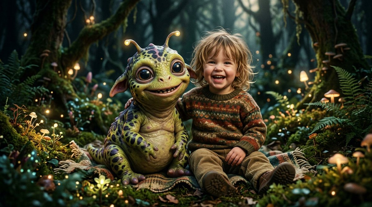 Fantasy Child and Alien Creature Portrait