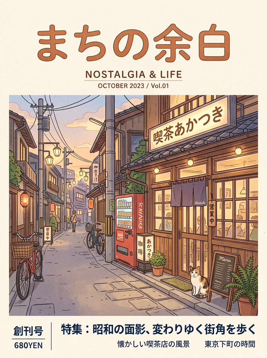 Retro Town Magazine Cover Illustration