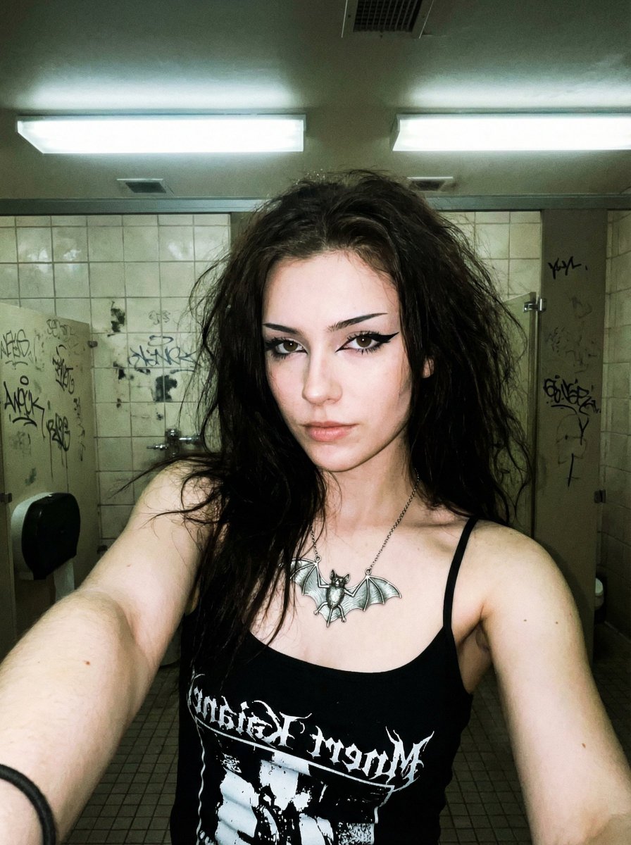 Y2K Grunge Bathroom Selfie Prompt