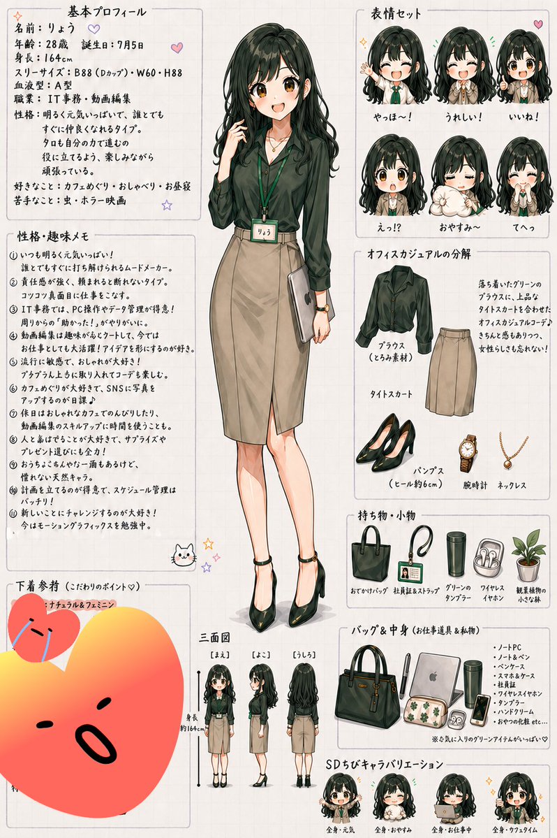 猫动漫插画森林办公室可爱