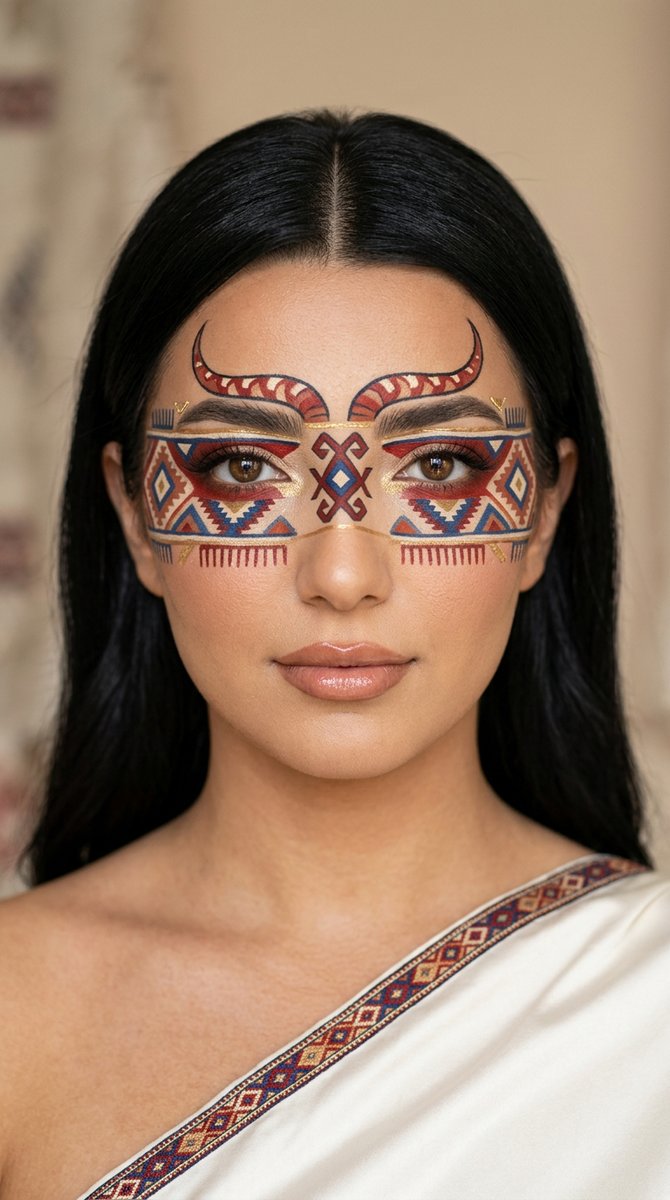 Anatolian Kilim Motif Makeup Art