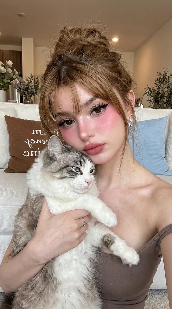 Candid Indoor Portrait with Cat