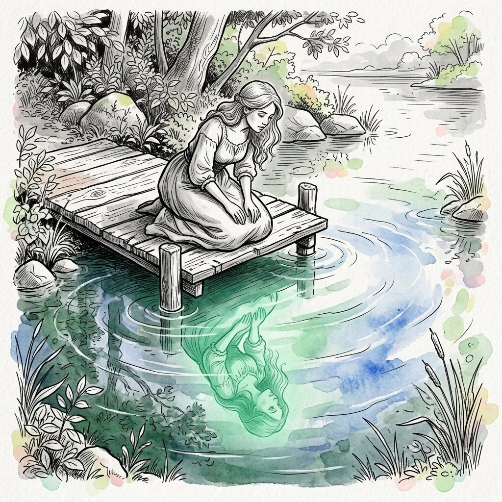 Isometric Zen Woman Line Art