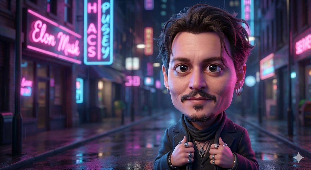 3D Neon Caricature Prompt (Pixar Style)