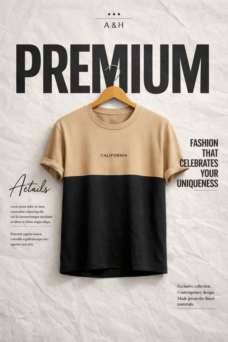 High-end minimalist fashion advertisement poster