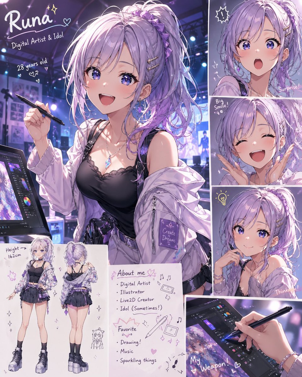 角色动漫插画梦幻冷调优雅