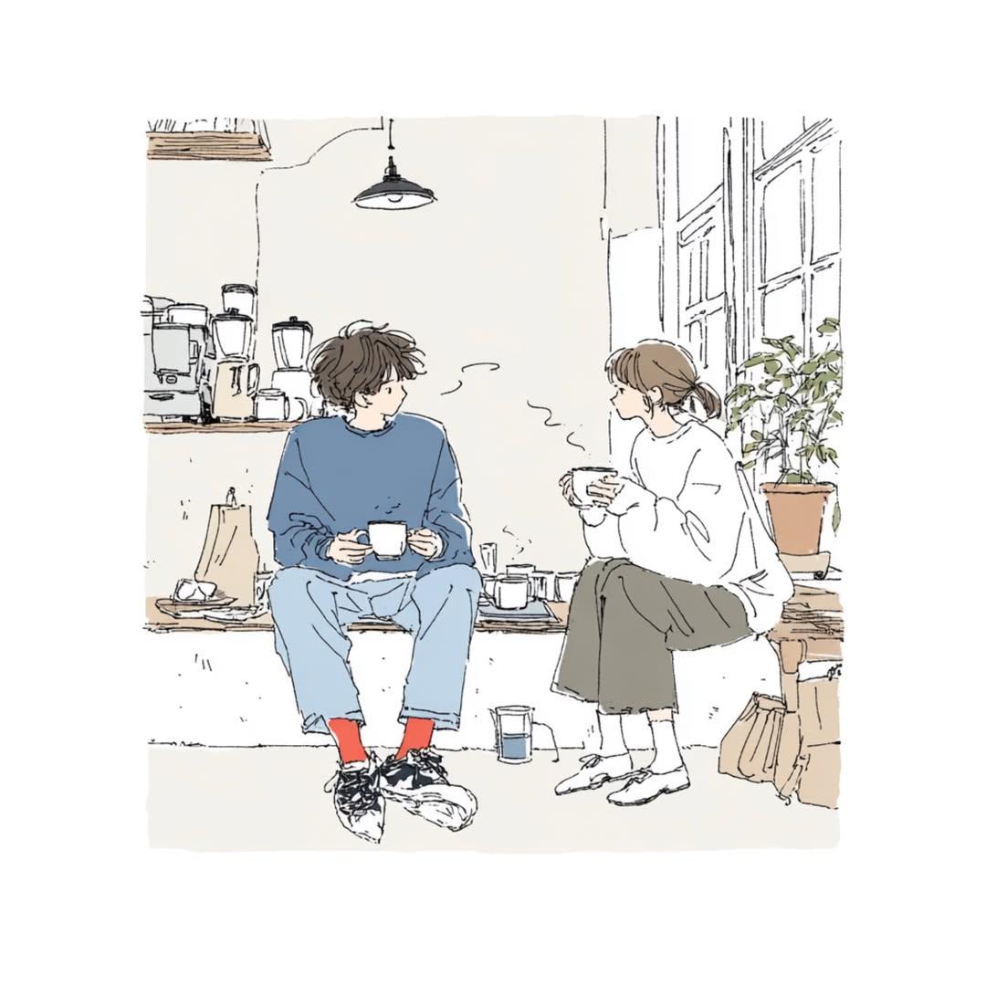 日式生活方式素描插画