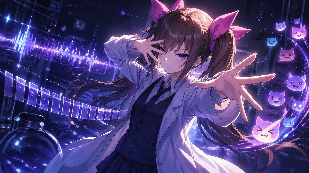 少女动漫插画霓虹赛博朋克可爱