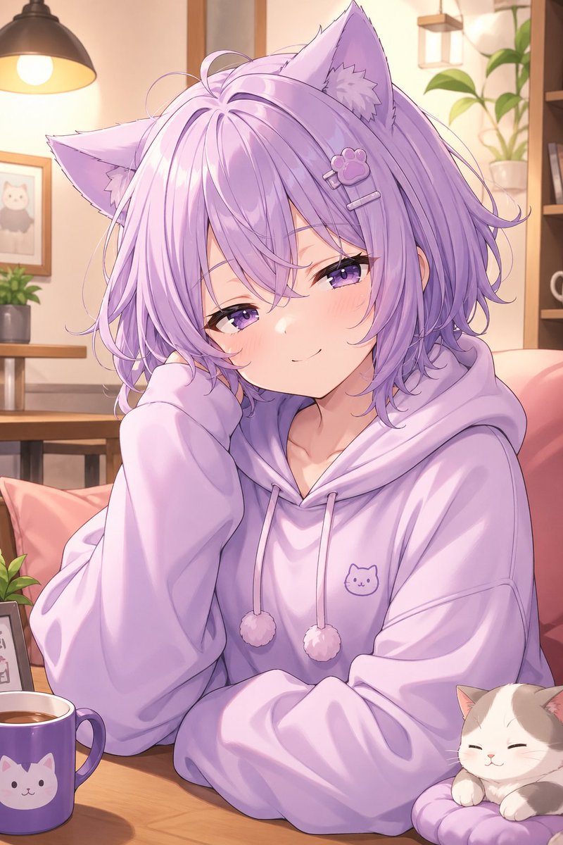 人像动漫插画温暖咖啡馆可爱