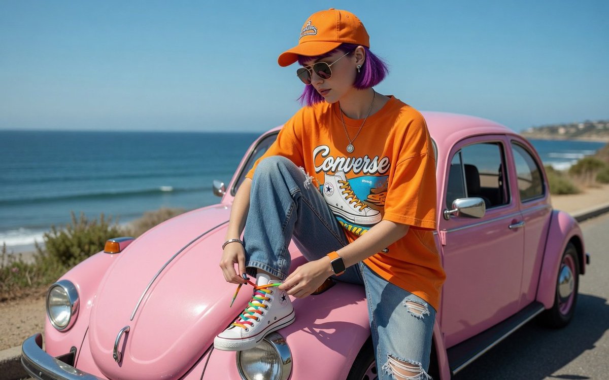 90s Coastal Roadside Street Style