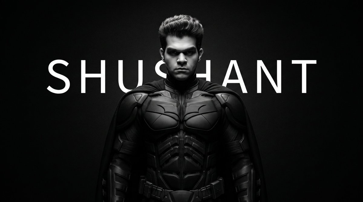 Monochrome Batman Superhero Portrait