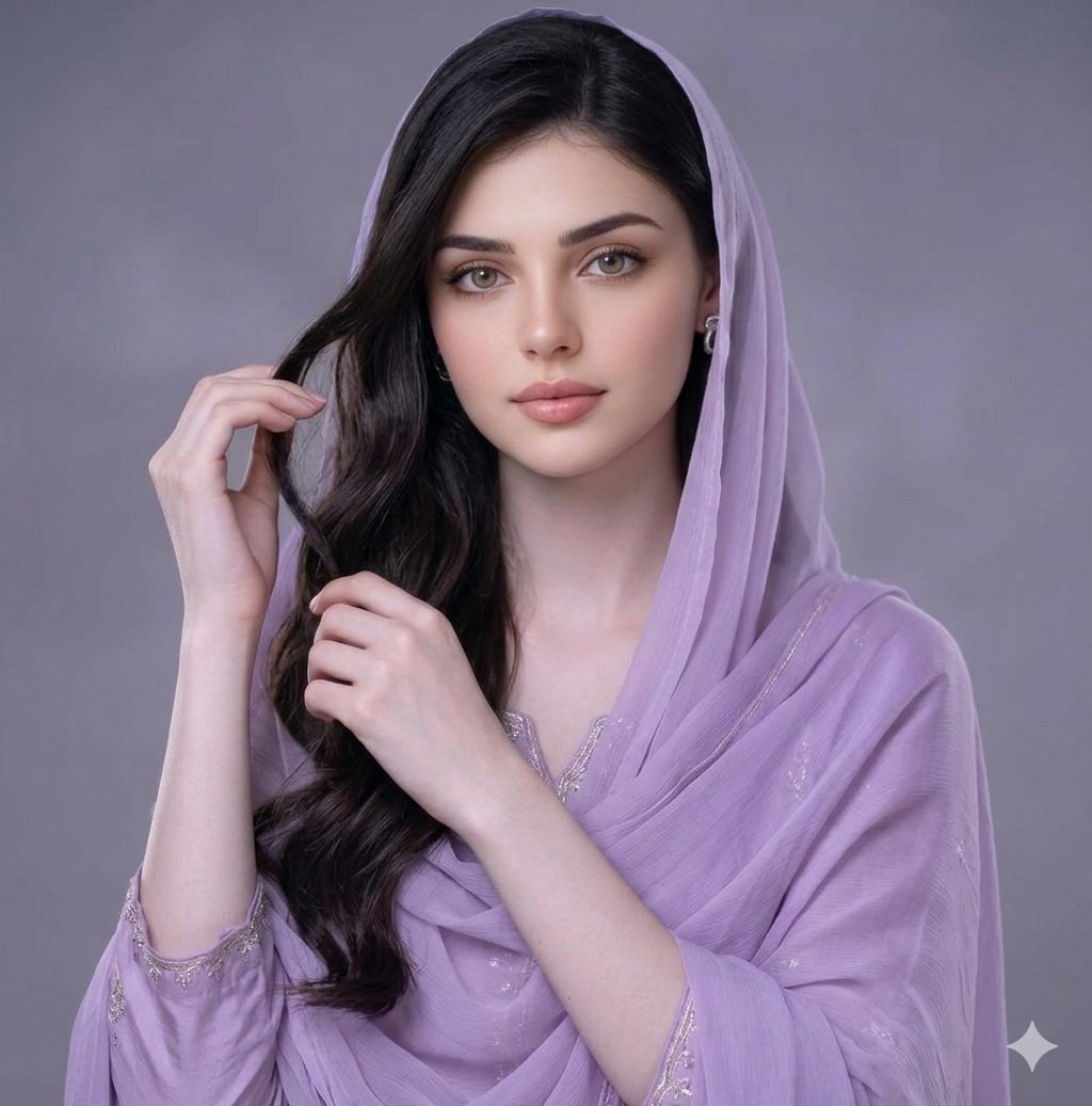 Lavender Salwar Kameez Editorial Portrait