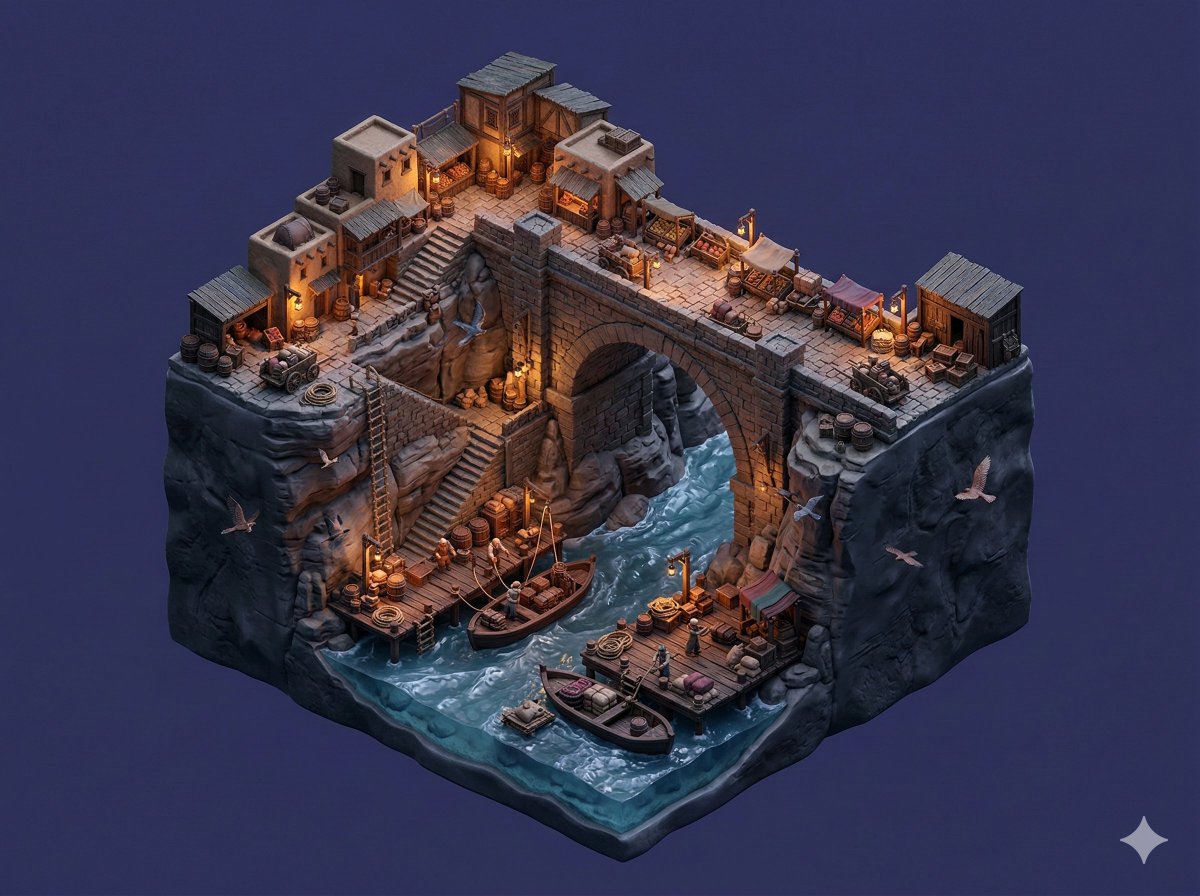 Floating Miniature Diorama Prompt