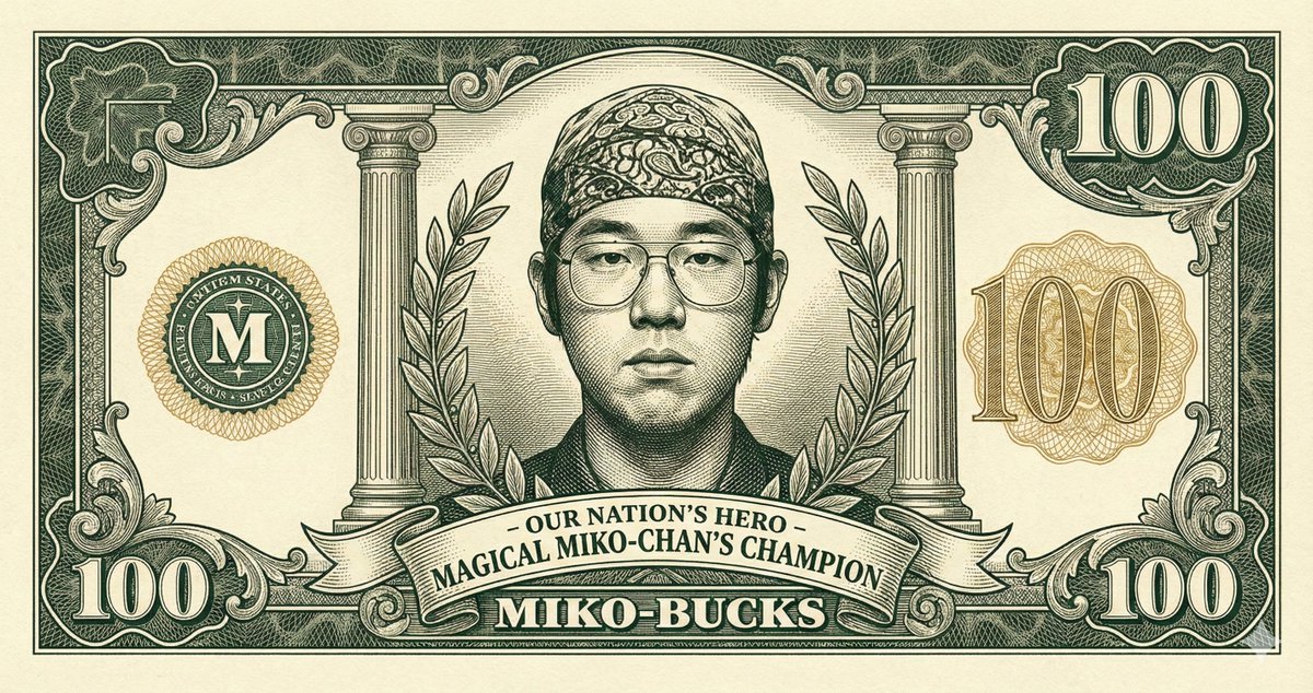 Classic Anime Nerd Otaku in the Style of Currency