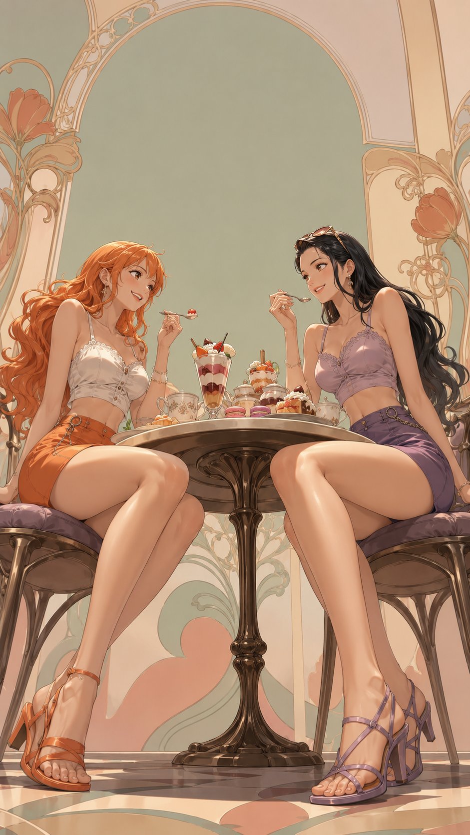 腿比命长系列 - ONE PIECE特辑 - 半写实穆夏风
