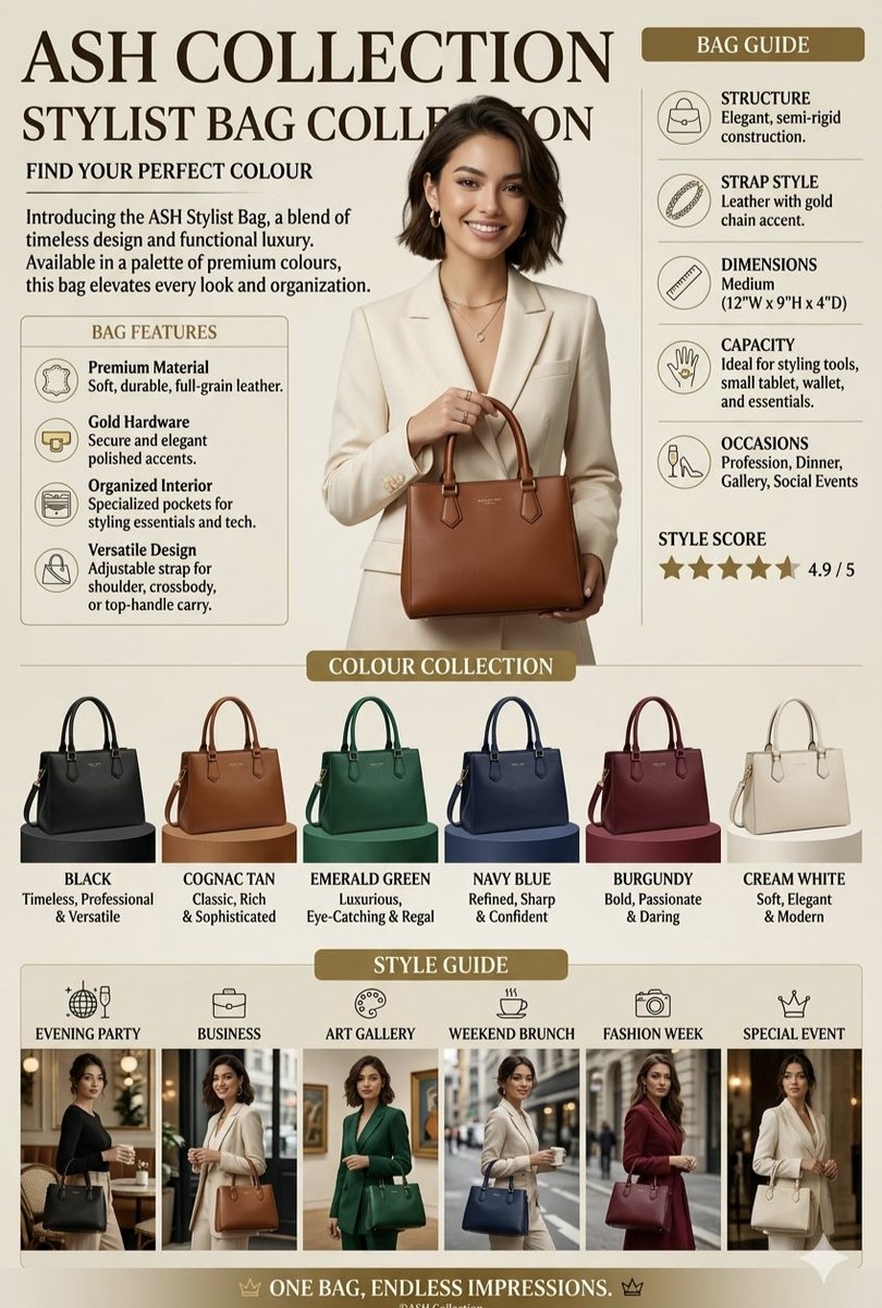 Luxury Handbag Promotional Infographic