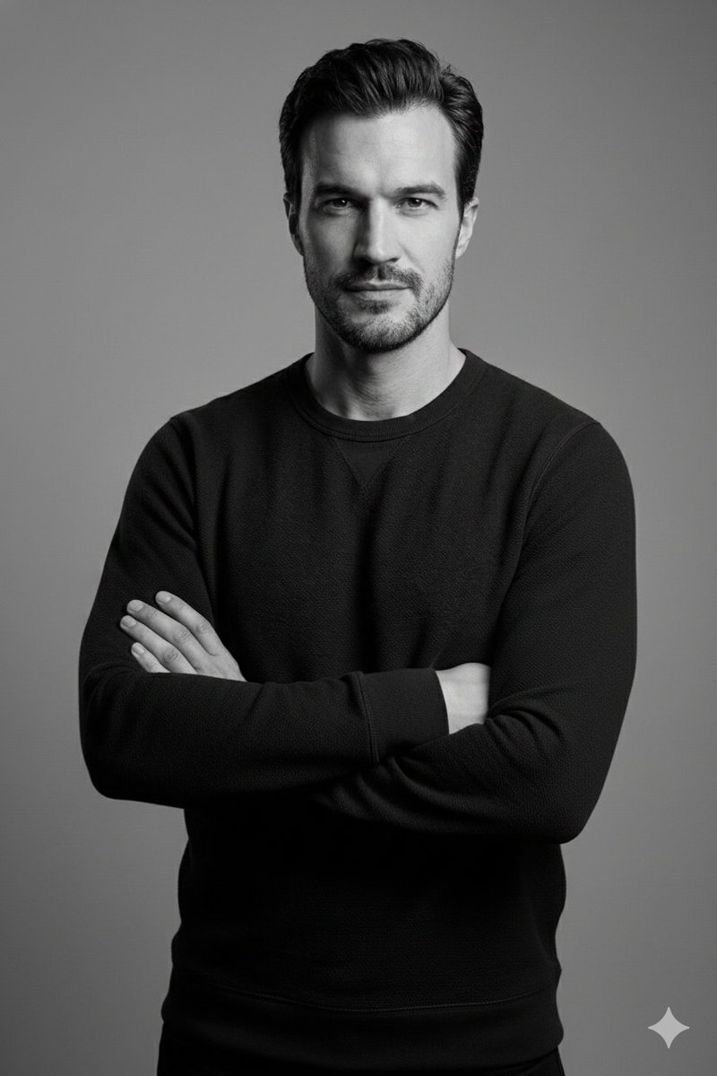 High-Contrast Monochrome Studio Portrait