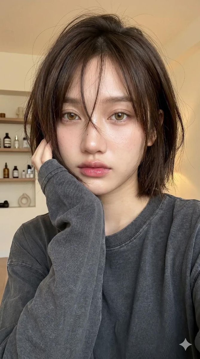 Candid Bob Haircut Lifestyle Portrait