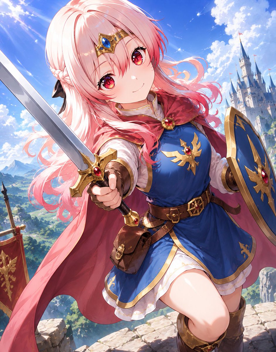 龙动漫插画城堡山温柔