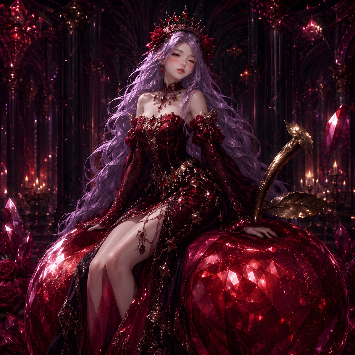Gothic Rose Fantasy Queen Portrait