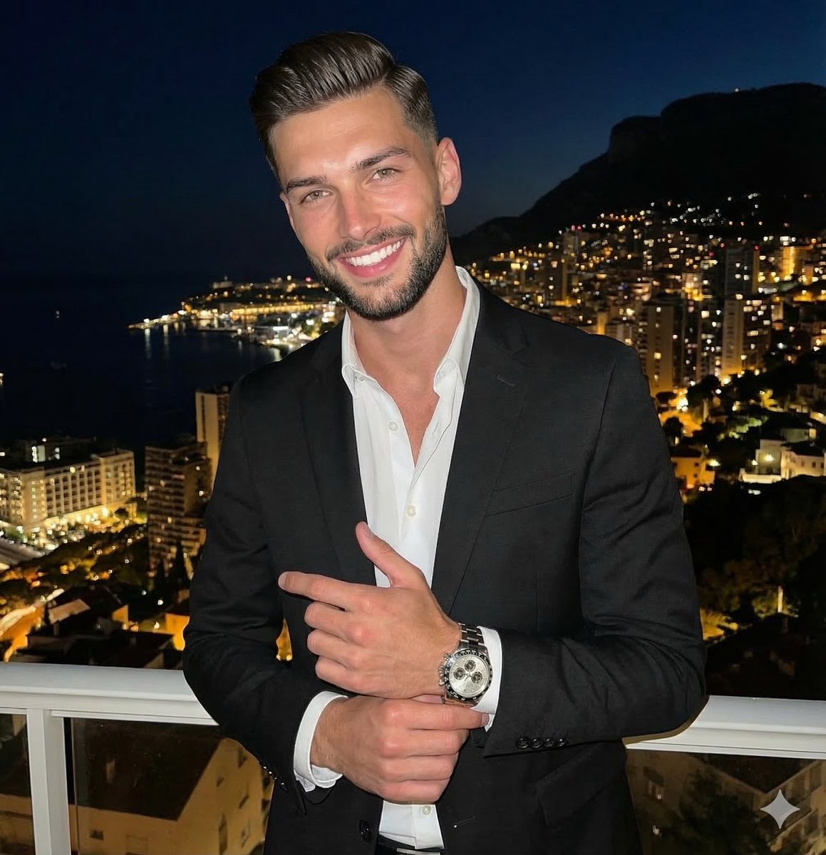 High Contrast Night Portrait with Flash and City Lights