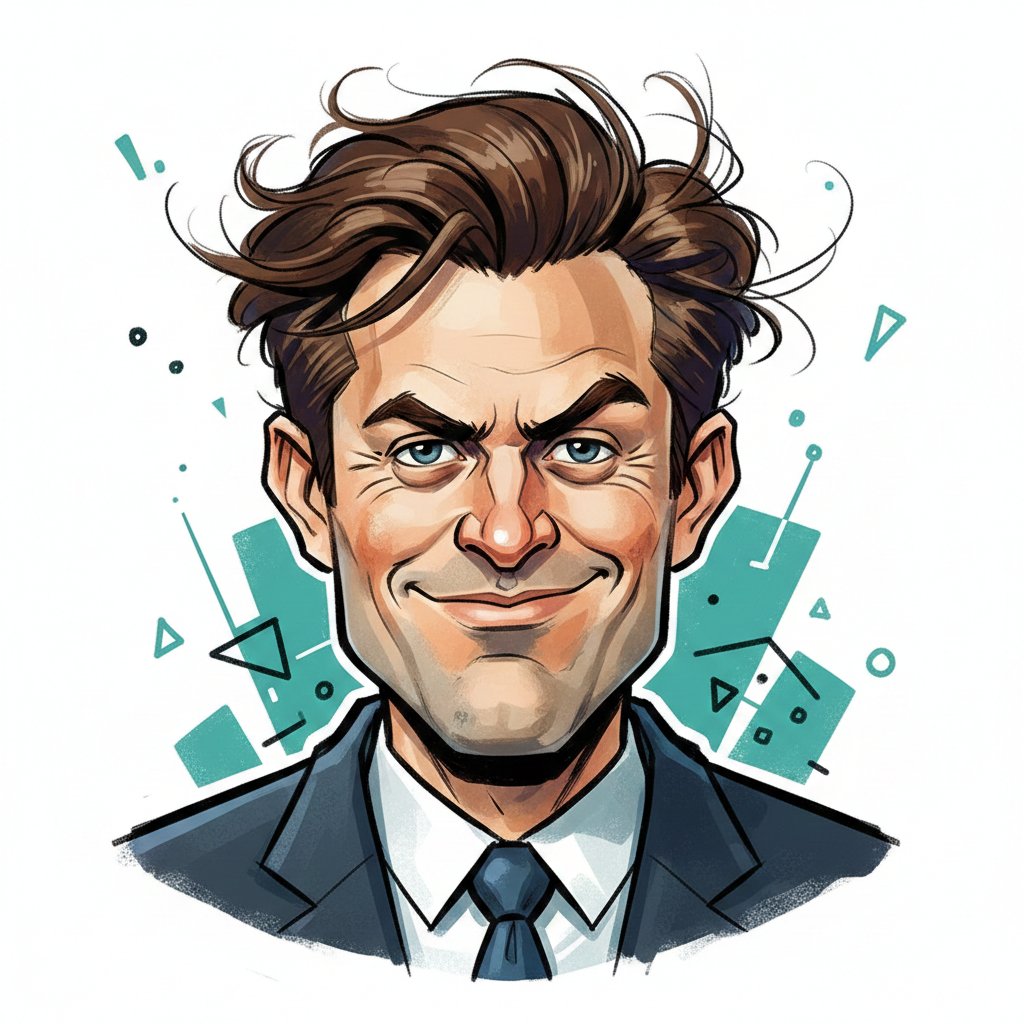 Editorial Caricature Illustration of a Man