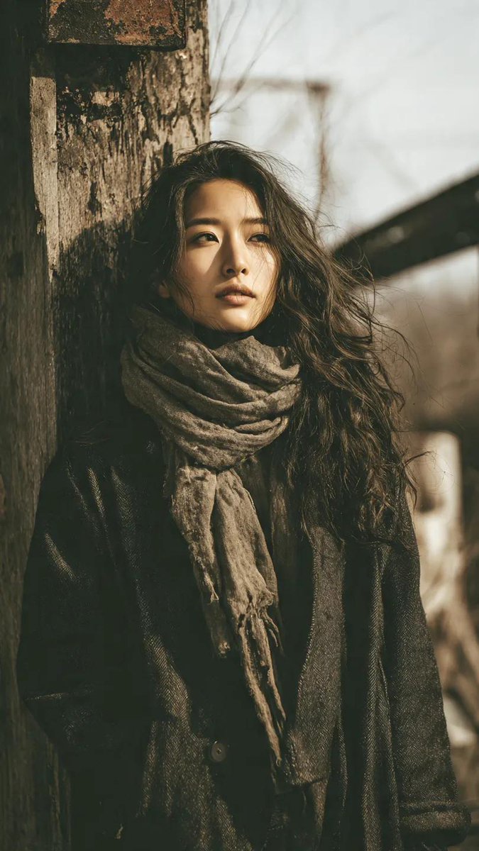 Gritty Grunge Portrait of a Japanese Woman