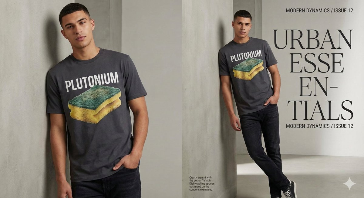 Fashion Magazine Style Sponge T-shirt with 'Error'