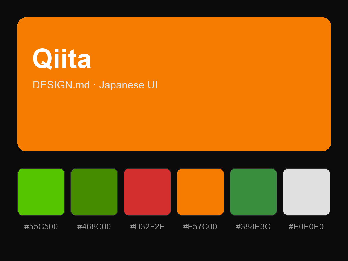Qiita Style Design System (DESIGN.md, Japanese UI)