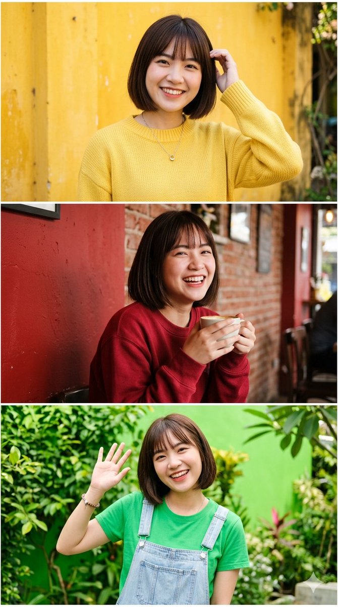 Triple Split Portrait Triptych