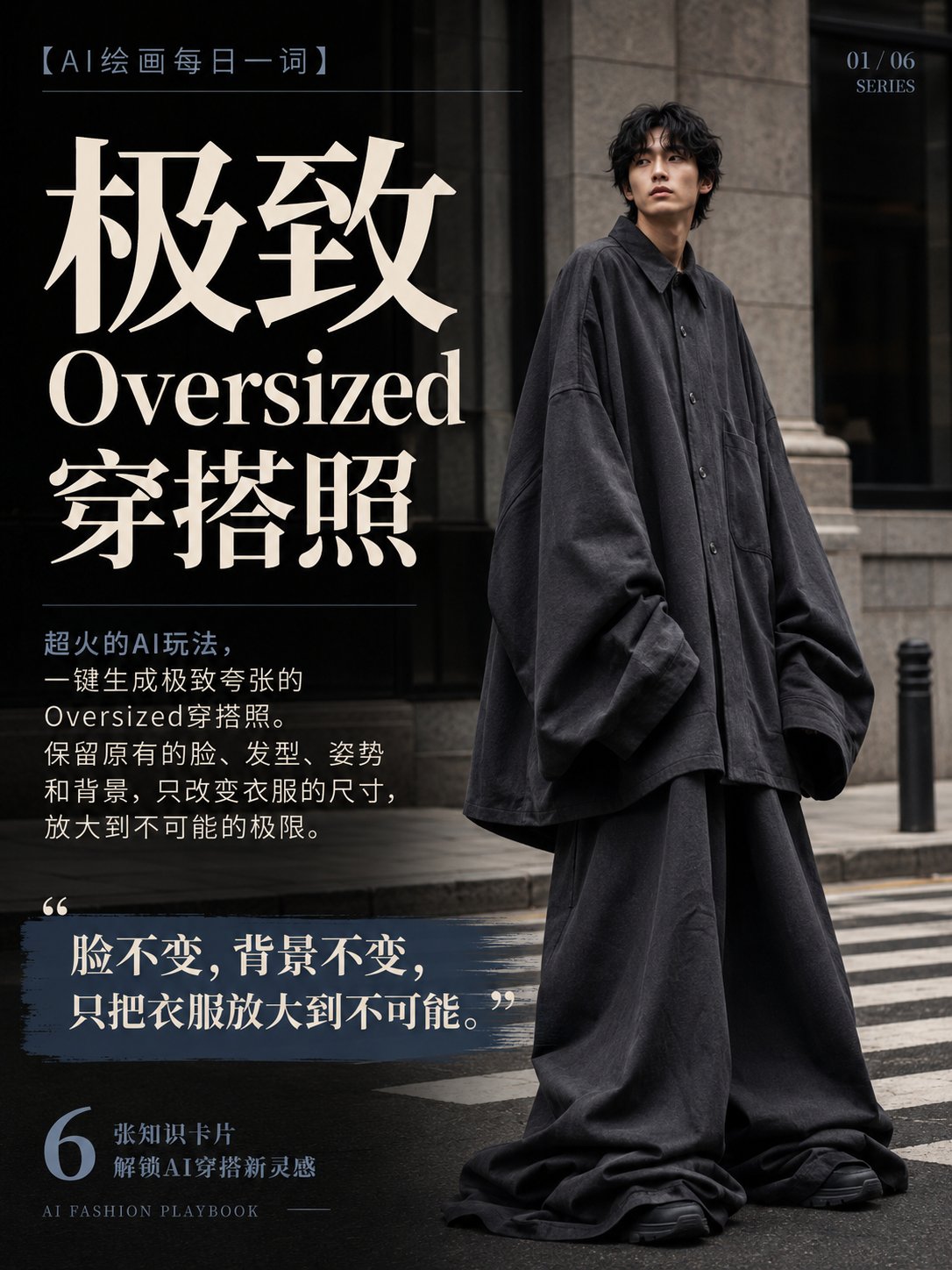 【AI绘画每日一词】极致 Oversized 穿搭照