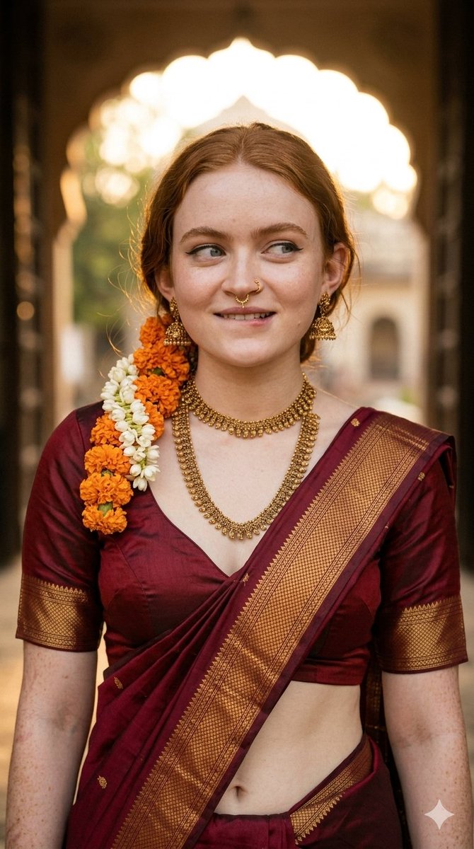 Traditional Indian Saree Portrait