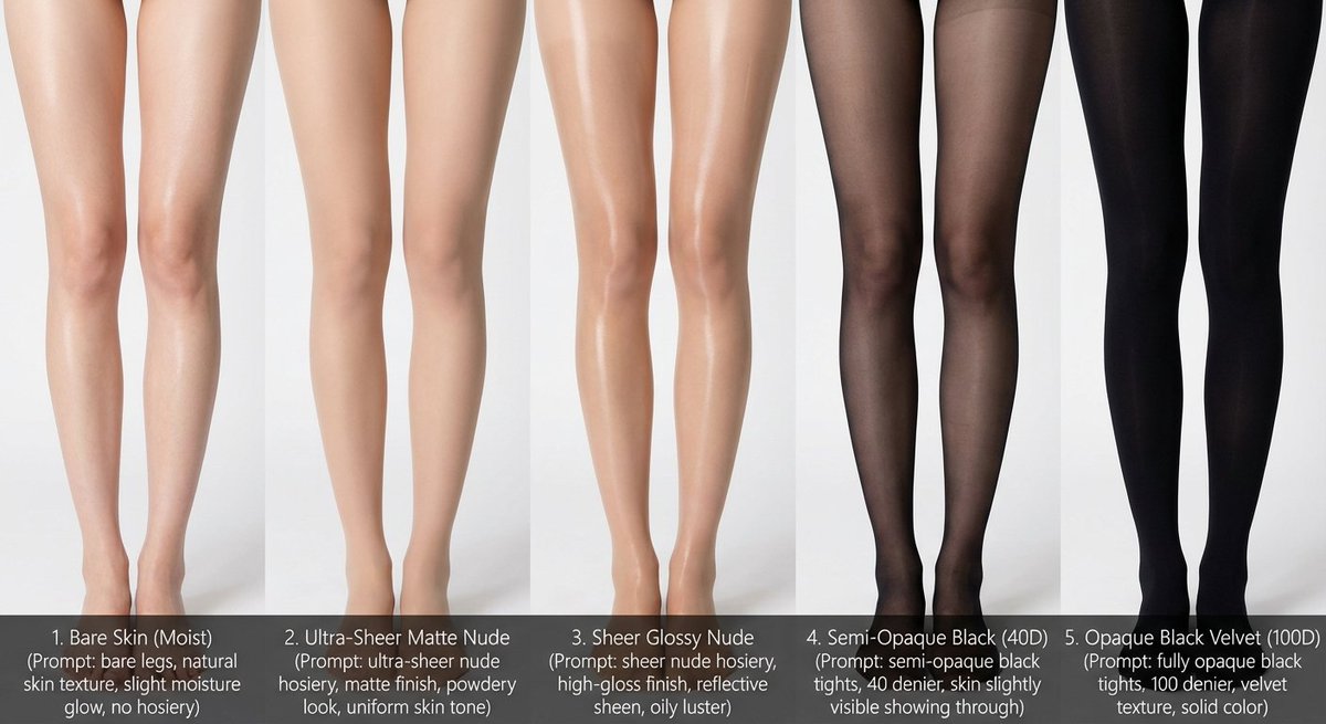 Comparative Infographic Grid Generator Prompt (Legs and Stockings)