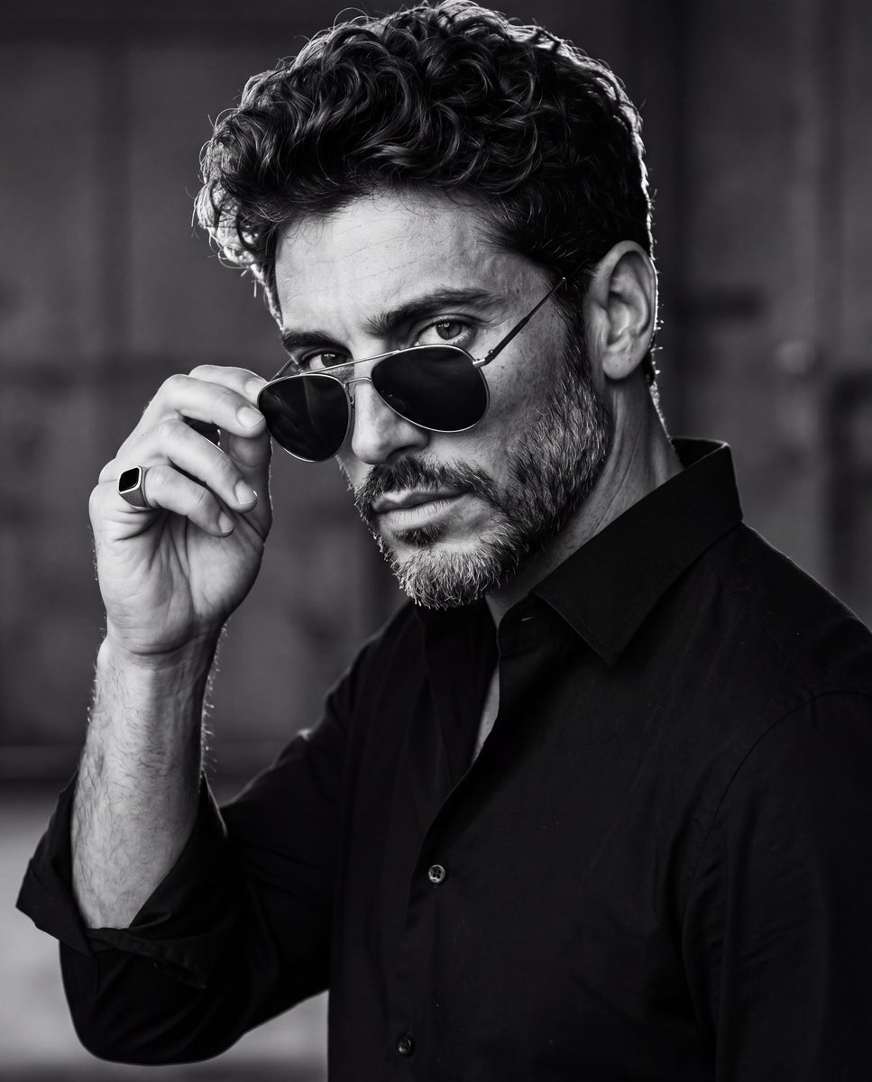 High Contrast Monochrome Male Portrait