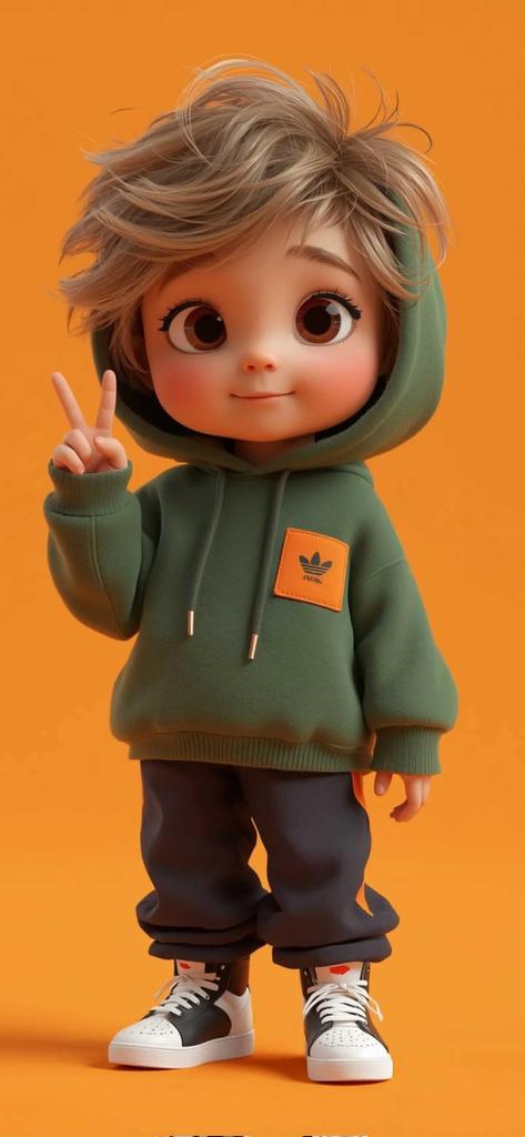 Pixar-Style 3D Chibi Boy Character