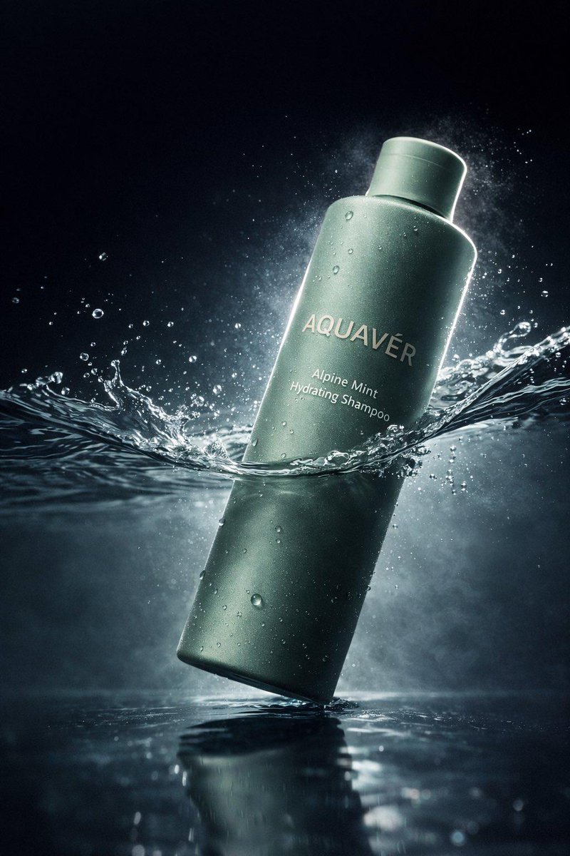 Luxury Shampoo Bottle Splash Commercial
