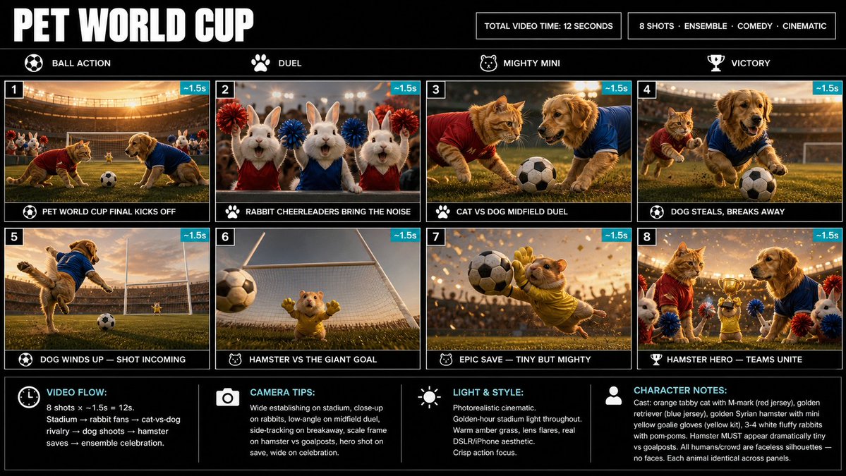 Pet World Cup Storyboard Sheet