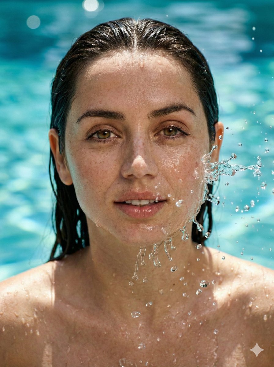 High-Speed Wet Portrait with Caustic Lighting (Sydney Sweeney)