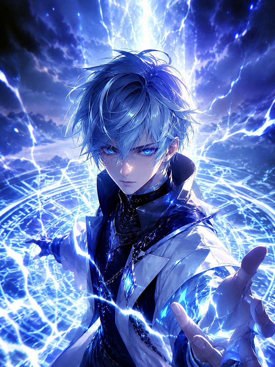男性动漫插画未来雨