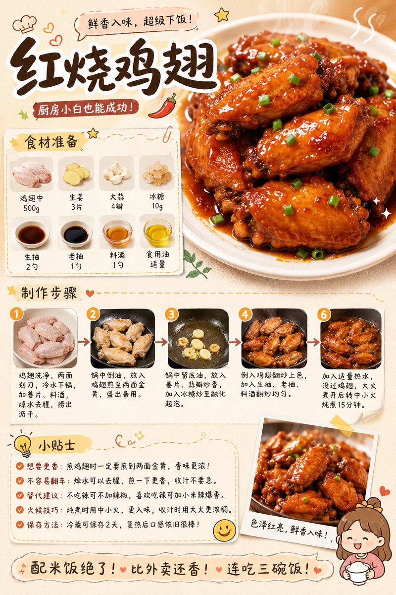 食物海报信息图温暖可爱